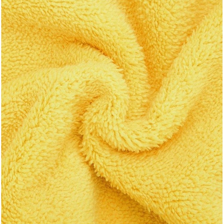 Khăn Lau Đa Năng Microfiber 2 Mặt Vàng - Xám Siêu Thấm Cực Dày Không Xù Lông Chuyên Dụng Cho Ô Tô Xe Hơi