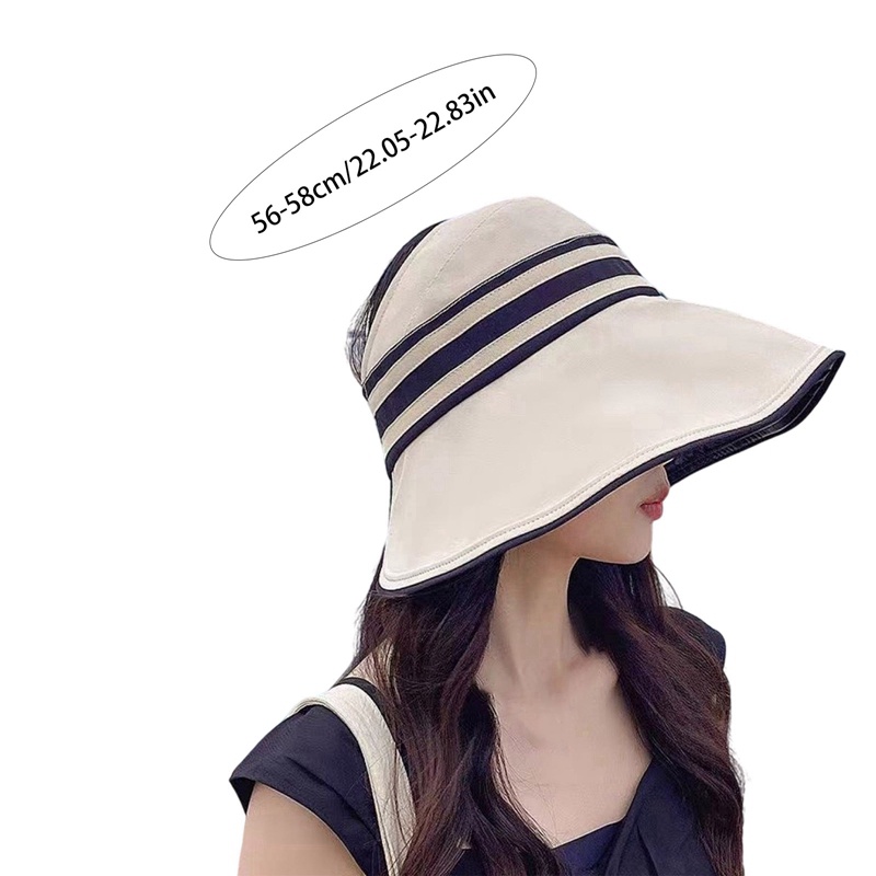 Mũ Lưỡi Trai Nửa Đầu Vành Rộng Màu Đen Chống Tia Cực Tím Chống Tia Uv Thời Trang Mùa Hè Cho Nữ