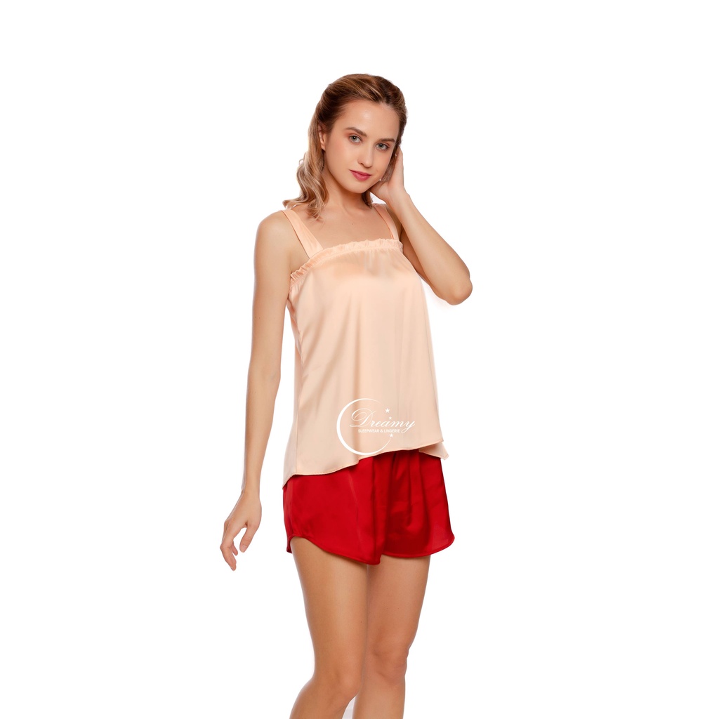 Đồ ngủ nữ ,đồ bộ mặc nhà ,đồ bộ nữ quần short, áo 2 dây Baby doll dáng suông xinh xắn Dreamy DN24