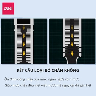 Bút ký Deli - 0.5mm - bút gel - nắp đậy - mực Xanh/Đen - EQ20220 / EQ20230