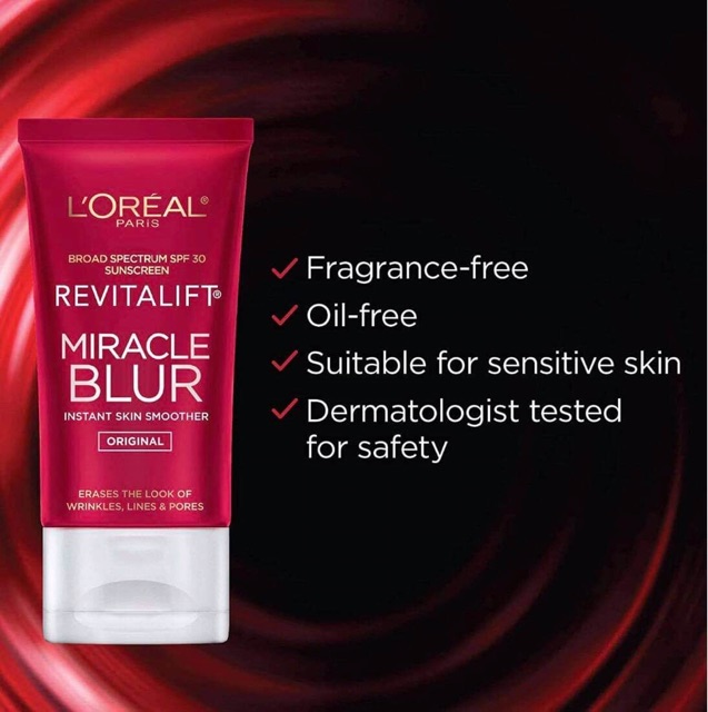 [HàngMỹ]Kem lót trang điểm che nếp nhăn, lỗ chân lông L'Oreal Paris Revitalift Miracle Blur