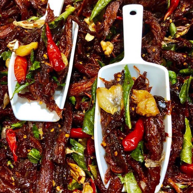 SỈ 5KG khô bò Hồng Ngự đập lá chanh tỏi ớt cay cay