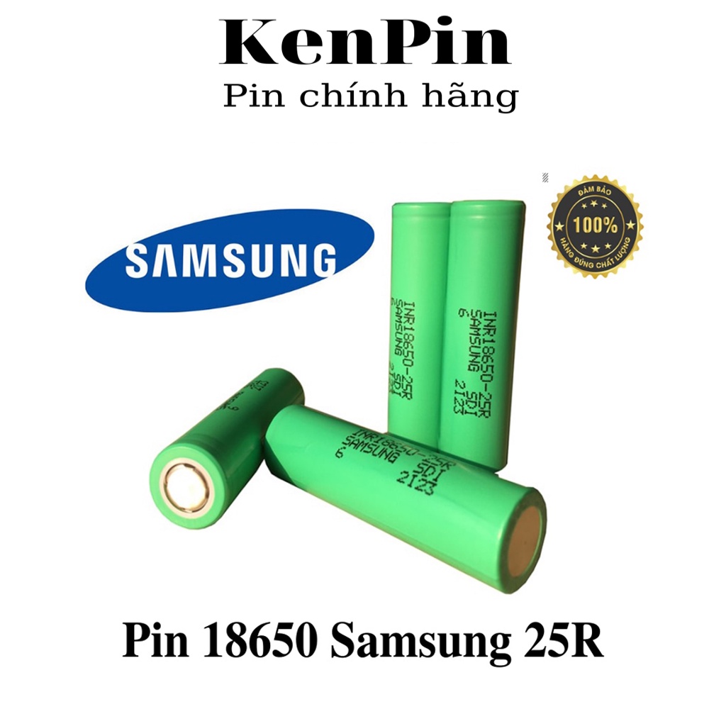 Pin 18650 SamSung 25R 2500MAh xả 20A Pin li-ion 15A R25