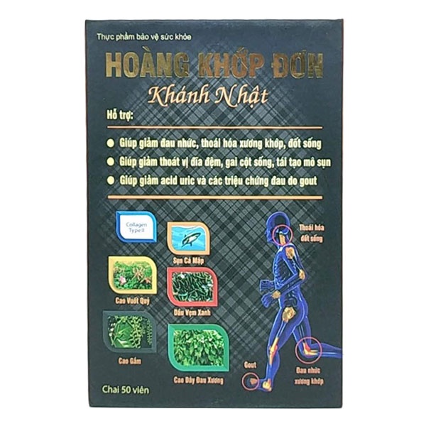 Hoàng Khớp Đơn Khánh Nhật - Hỗ trợ giảm đau nhức xương khớp, đau mỏi cơ bắp, tăng lưu thông khí huyết, hỗ trợ giảm gout