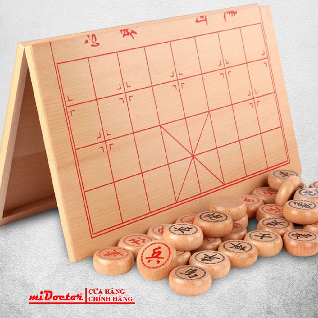 Bộ Cờ Tướng Gỗ Tự Nhiên Cao Cấp Kích Thước 40 x 35 Cm Có Chọn Size Quân Cờ - Hàng Chính Hãng miDoctor