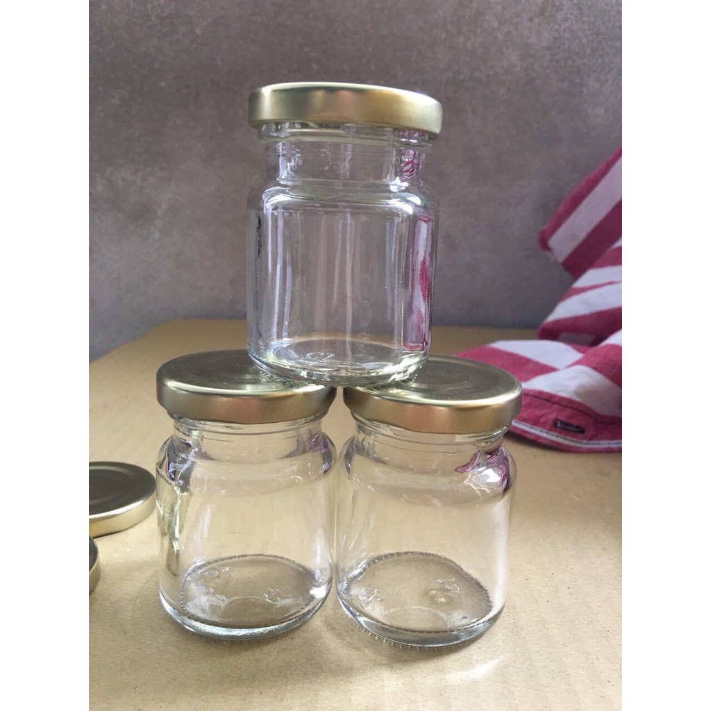 combo 100 hủ thủy tinh 70ml, nắp thiếc màu vàng hoặc đen (giá sỉ) | BigBuy360 - bigbuy360.vn