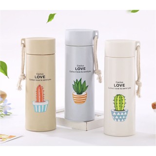 [ Ảnh thật] BÌNH GIỮ NHIỆT 400ML LÕI THỦY TINH XƯƠNG RỒNG