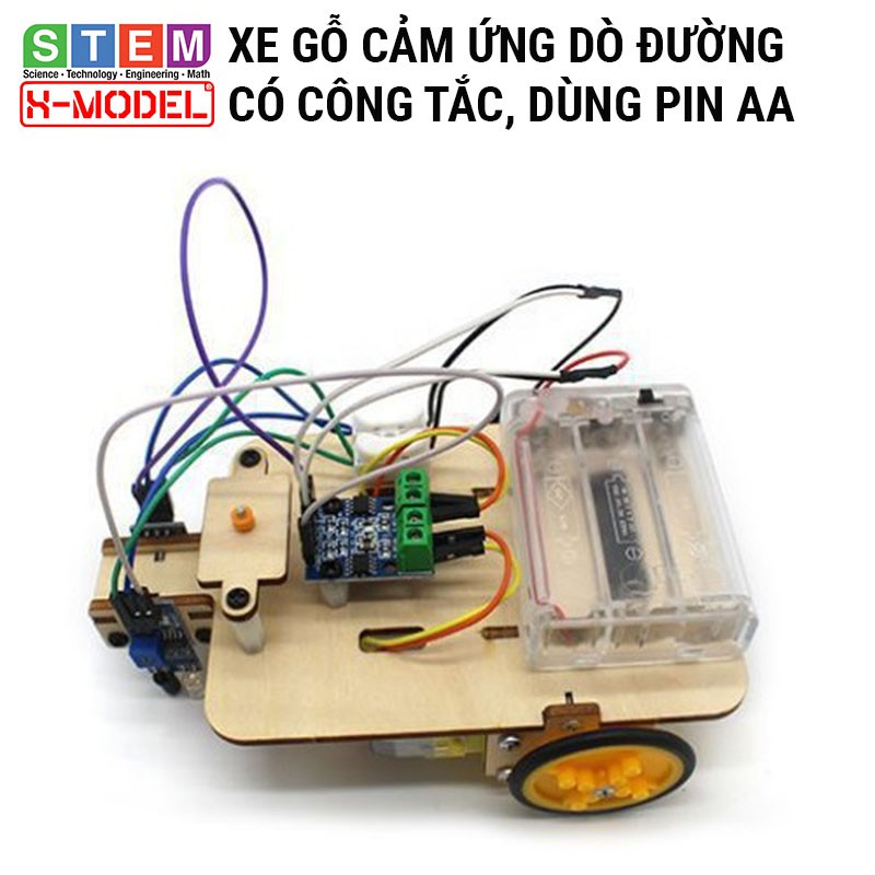 Đồ chơi STEM xe robot cảm biến dò đường tự động ST35 cho bé, Đồ chơi khoa học DIY| Giáo dục STEM X- MODEL