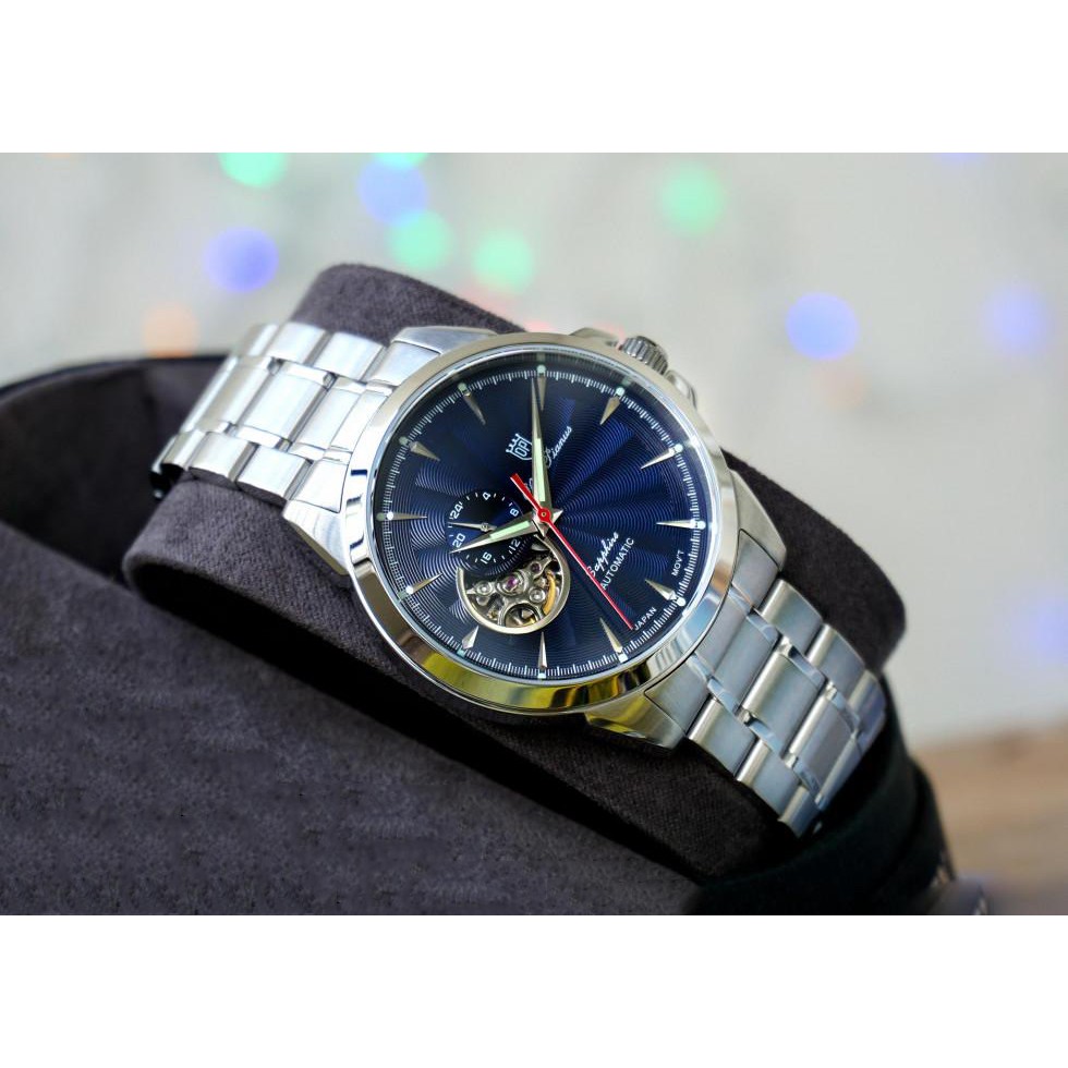 Đồng hồ nam dây kim loại Automatic Olym Pianus OP990-083 OP990-083AMS xanh