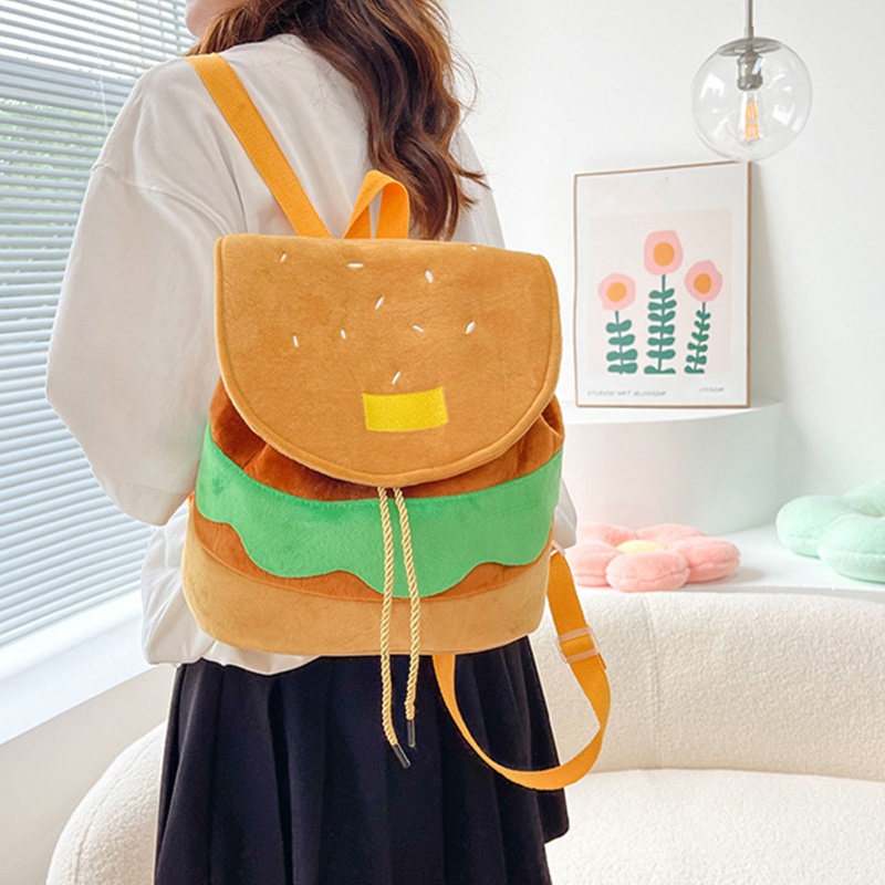 Ba Lô Rút Dây Hình Hamburger Sức Chứa Lớn Cho Bé Trai