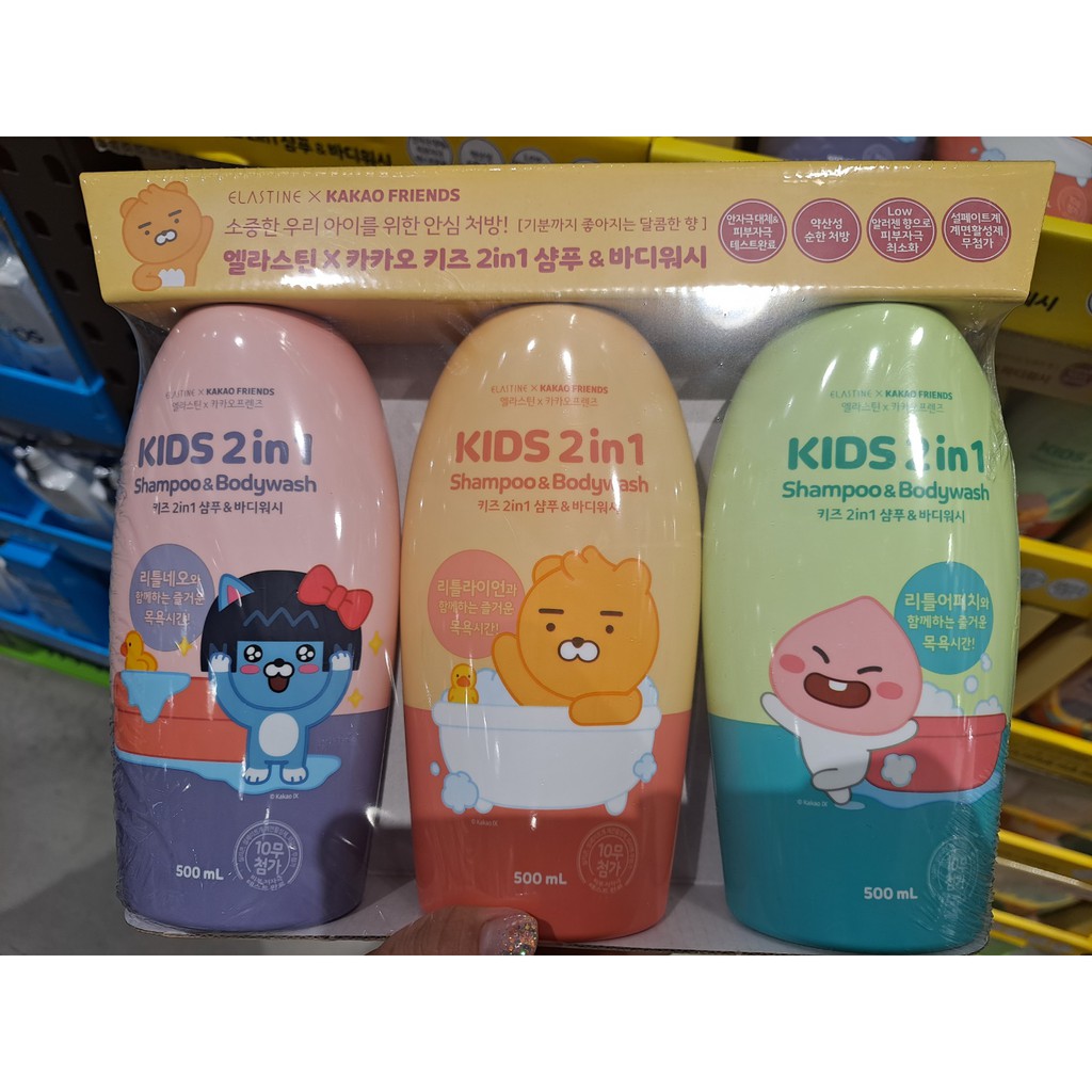 Sữa Rửa Mặt Và Cơ Thể Trẻ Em 2 Trong 1 10 Thành Phần Không Thành Phần Tự Nhiên: 3 Miếng  Dung Tích 500 ml