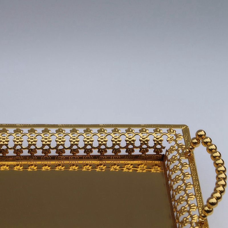 Khay Đựng Bánh Trái Cây Màu Vàng Sang Trọng Phong Cách Châu Âu