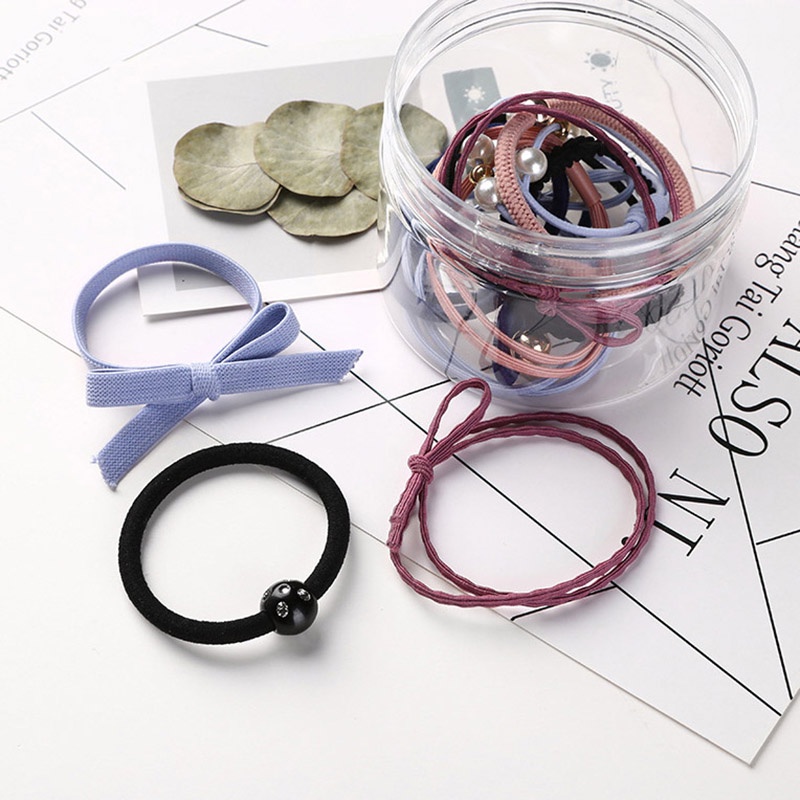 Set 12 Dây Cột Tóc Xinh Xắn Thời Trang Theo Phong Cách Hàn Quốc Cho Bé Gái