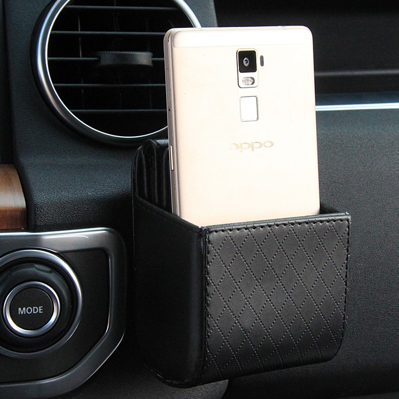 Hộp Da Đựng Vật Dụng Gắn Lỗ Thông Gió Xe Hơi Tiện Lợi