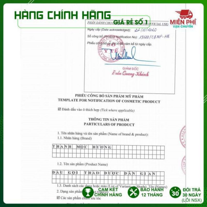 Combo dầu gội + dầu xả thảo dược Thanh Mộc Hương _chính hãng giá rẻ