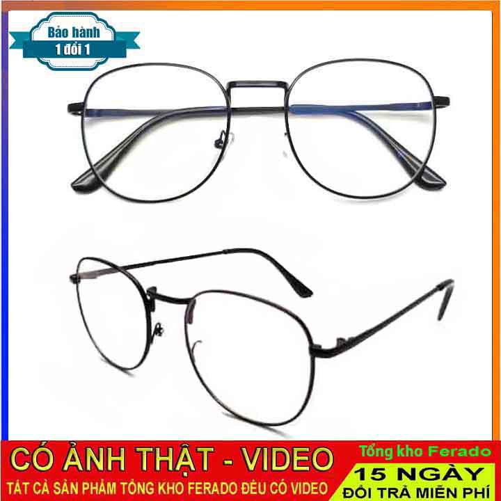 Gọng kính kim loại mắt mèo kèm hộp và khăn lau [ CÓ VIDEO]