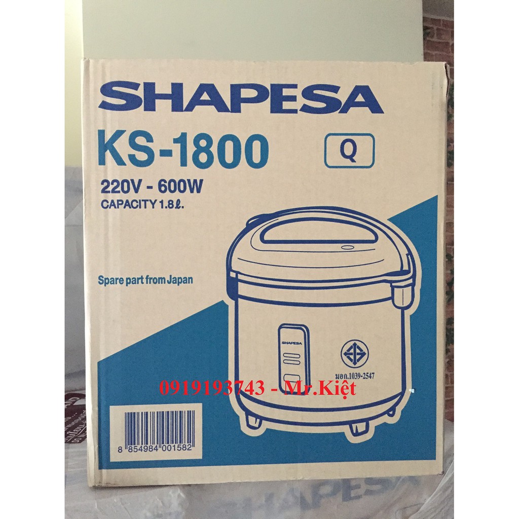 Nồi cơm điện Thái Lan Shapesa 1.8L KS-1800 (nắp gài)