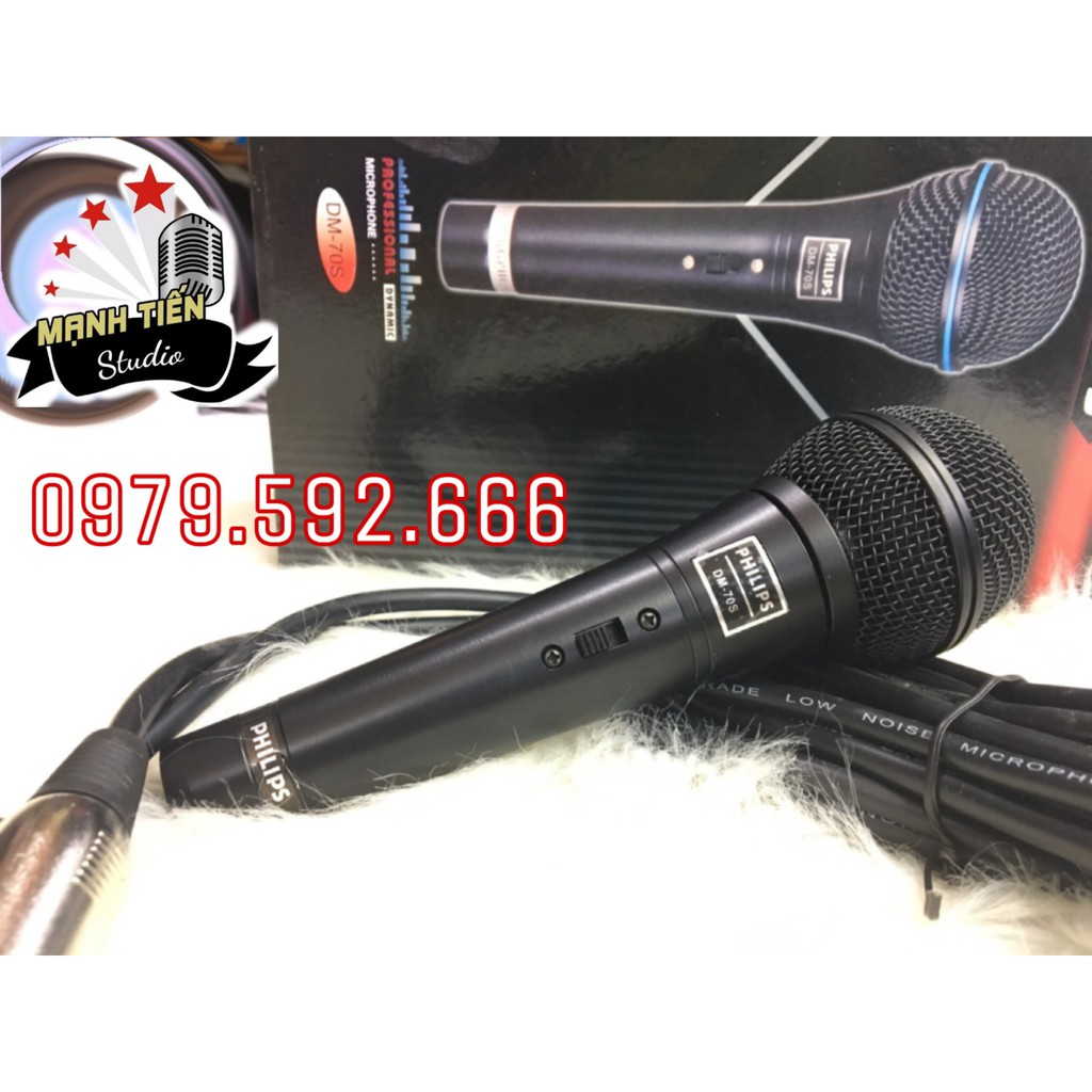 Micro Karaoke Có Dây Philips DM-70S hợp kim nhôm được sơn tĩnh điện sóng cao tần cho tiếng hát nhẹ hát karaoke gia đình