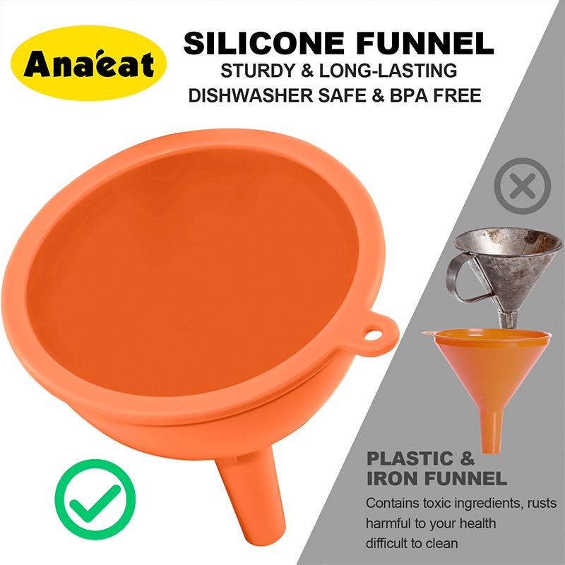 Set 3 phễu chiết rót chất lỏng ANAEAT bằng silicon đa năng tiện dụng thích hợp cho nhà bếp