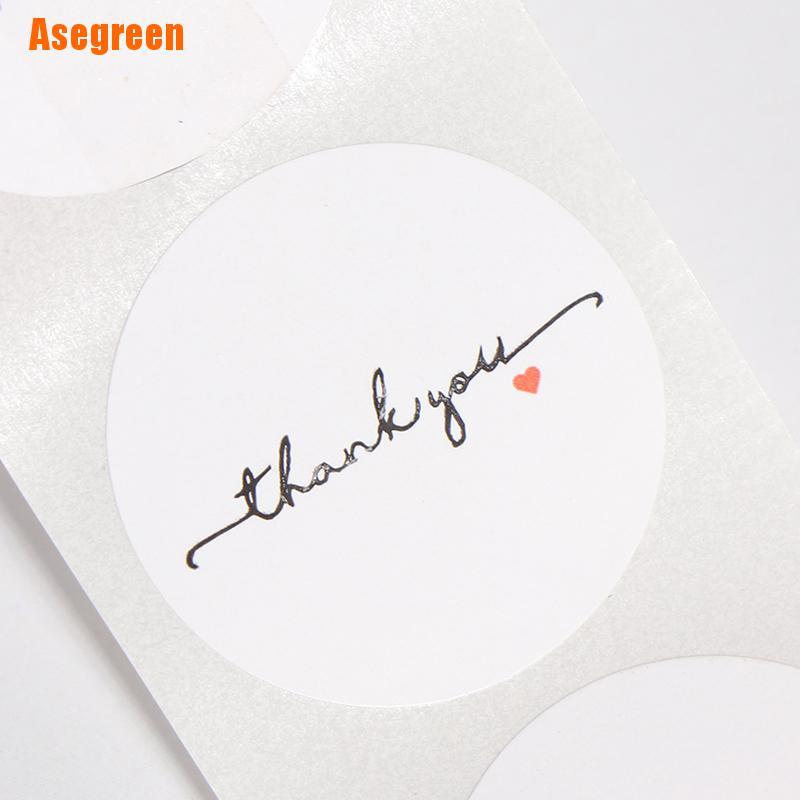 Cuộn 500 miếng dán hình tròn 1 inch họa tiết chữ Thank You
