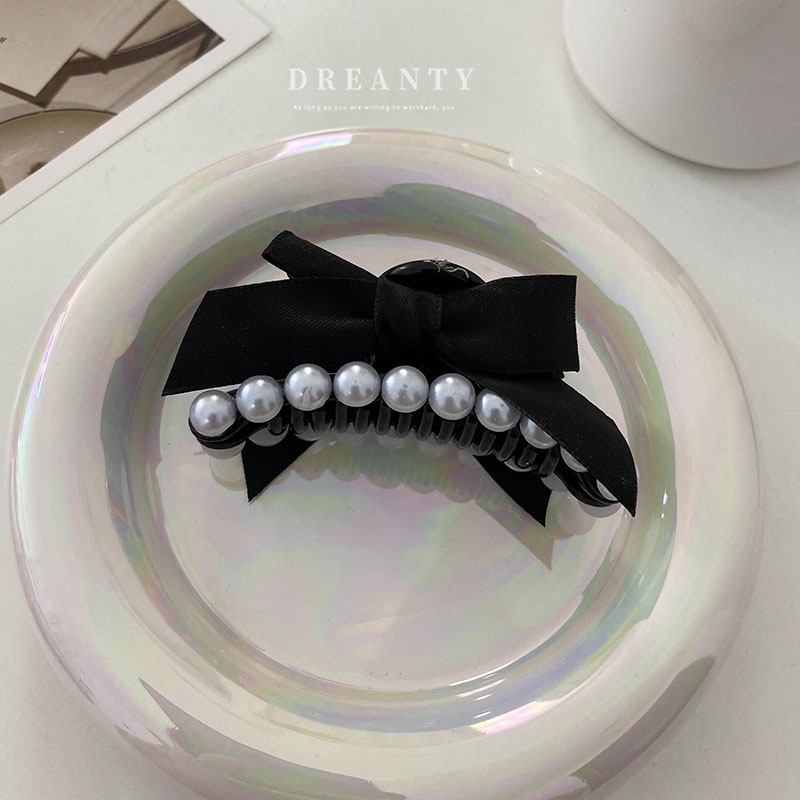 Kẹp Tóc Hình Nơ Đính Ngọc Trai Thời Trang Hàn Quốc