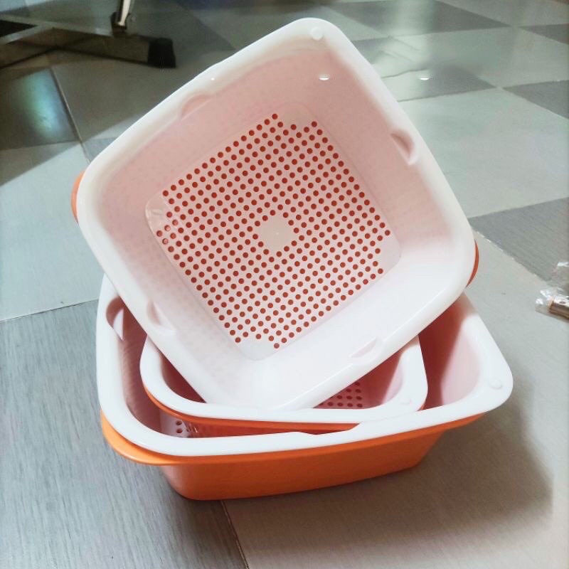 Bộ Rổ 6 Món Kèm Chậu Nhựa Đựng Đồ Đa Năng Chính Hãng ECOCO Giao Màu Ngẫu Nhiên CÓ LỖ thoát hơi nước