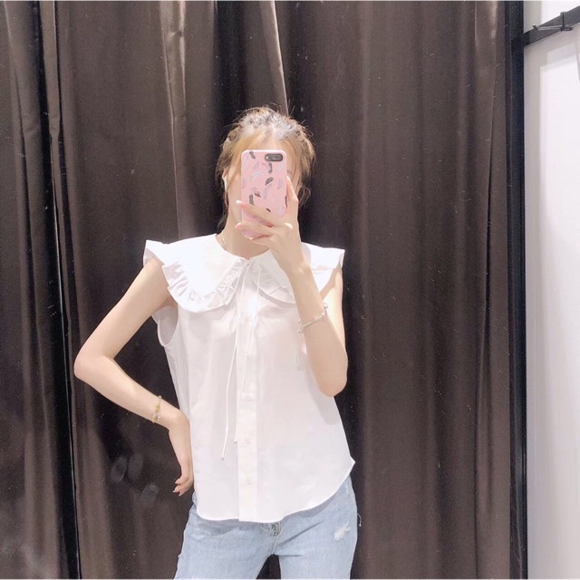 Áo Trắng Cột Nơ Cổ