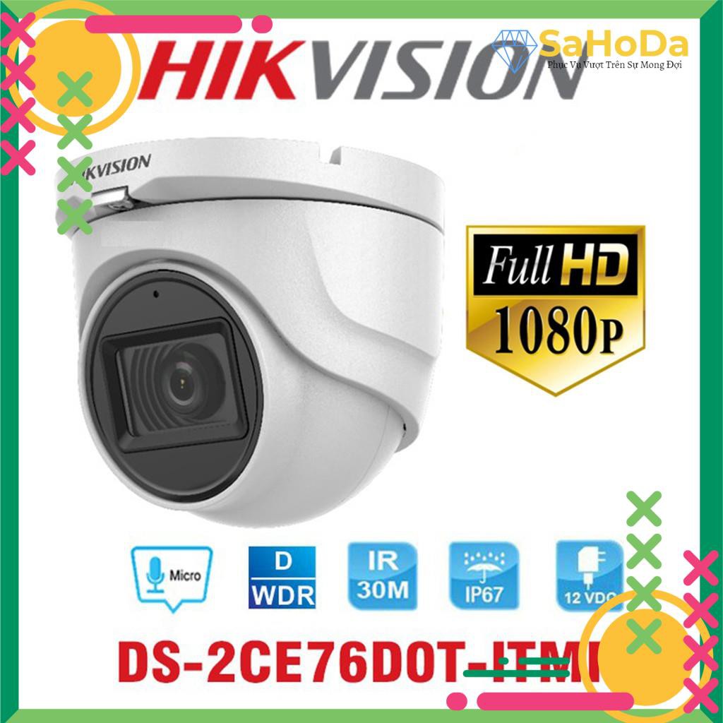 {Có Mic thu âm} Camera Hikvision chính hãng, bán cầu, hình ảnh full HD, có tích hợp Mic thu âm.