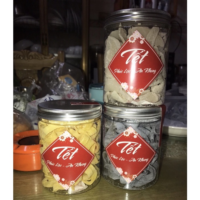 100 tem dán decal sticker năm mới màu đỏ tem Tết Happy New Year