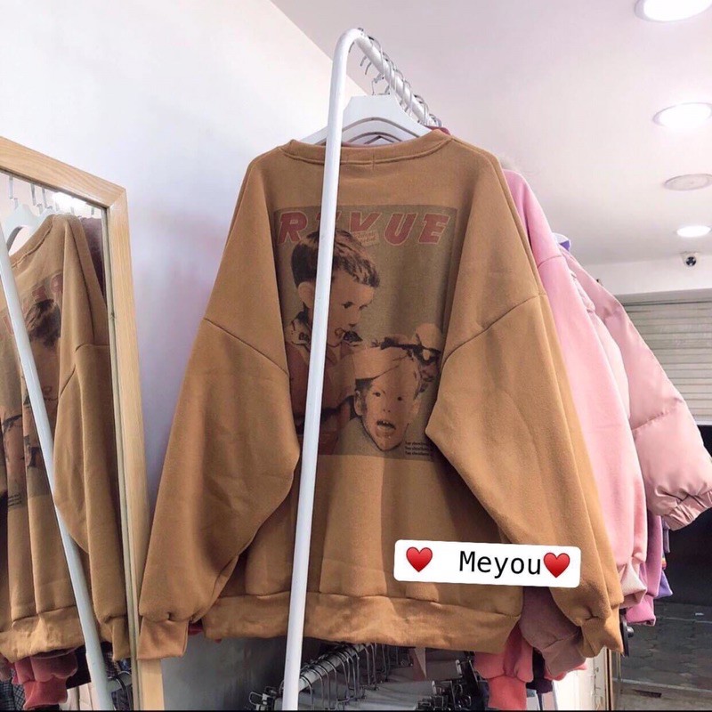 Áo Sweater Nỉ Nữ Phong Cách Ulzzang Màu Nâu Đất