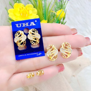 Đôi Bông Tai Nữ Mạ Vàng 18K Mẫu 077.03.01 - Tặng Kèm Hộp - Mang Đi Chơi Đi Tiệc Rất Sang