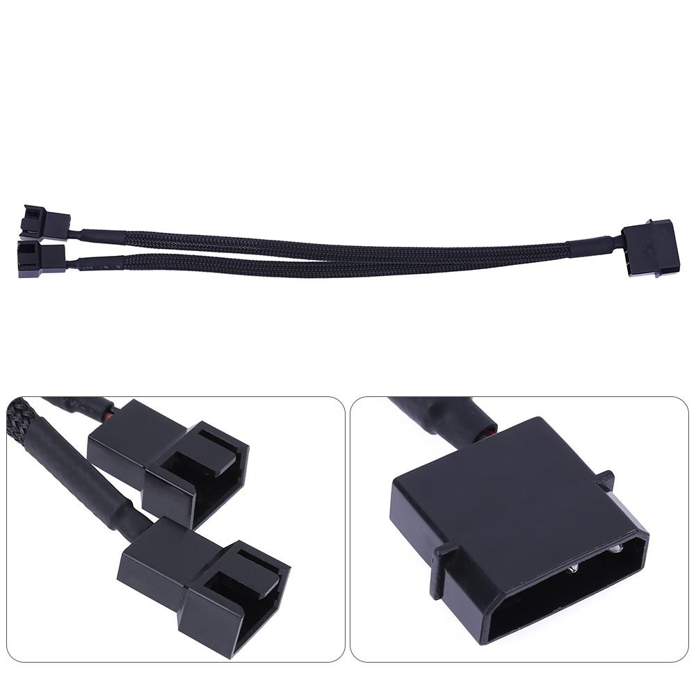 Dây cáp nguồn điện chia quạt làm mát chuyển đổi 4pin IDE Molex sang 2 cổng 3Pin/4Pin