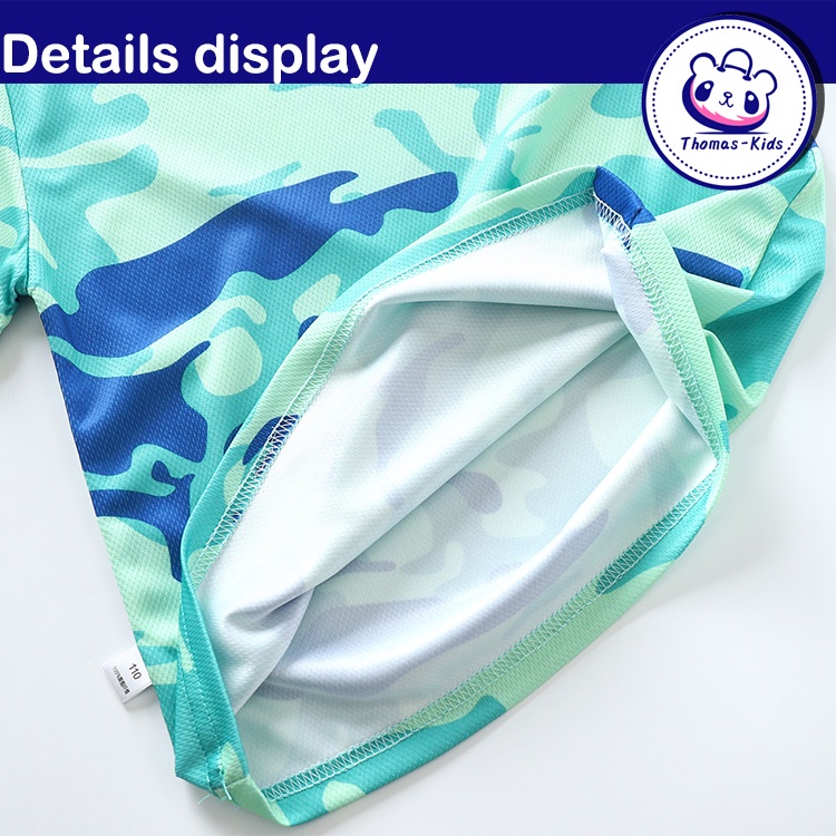 Bộ Đồ 2 Món Áo Thun Tay Ngắn + Quần Đùi Mau Khô D152 Dành Cho Trẻ Em 4-10 Tuổi