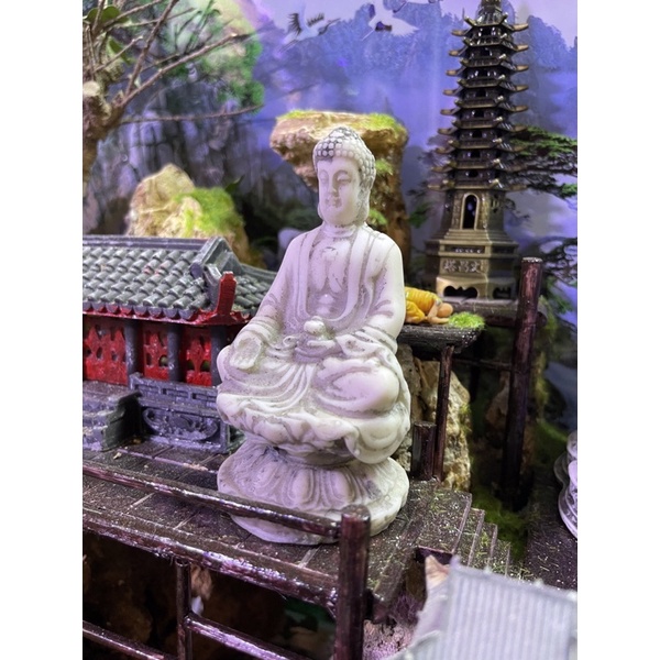 Tượng phật tam thế trang trí tiểu cảnh, non bộ, sân vườn