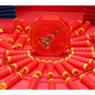 Dây pháo điện đèn LED trang trí tết [Kèm móc treo] Dây pháo trang trí ngày tết nháy đèn led, pháo nổ