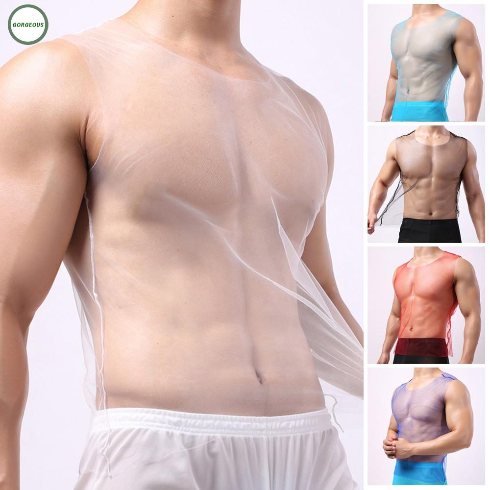 Áo Lưới Không Tay 100% Polyester Trong Suốt Dùng Tập Gym Cho Nam