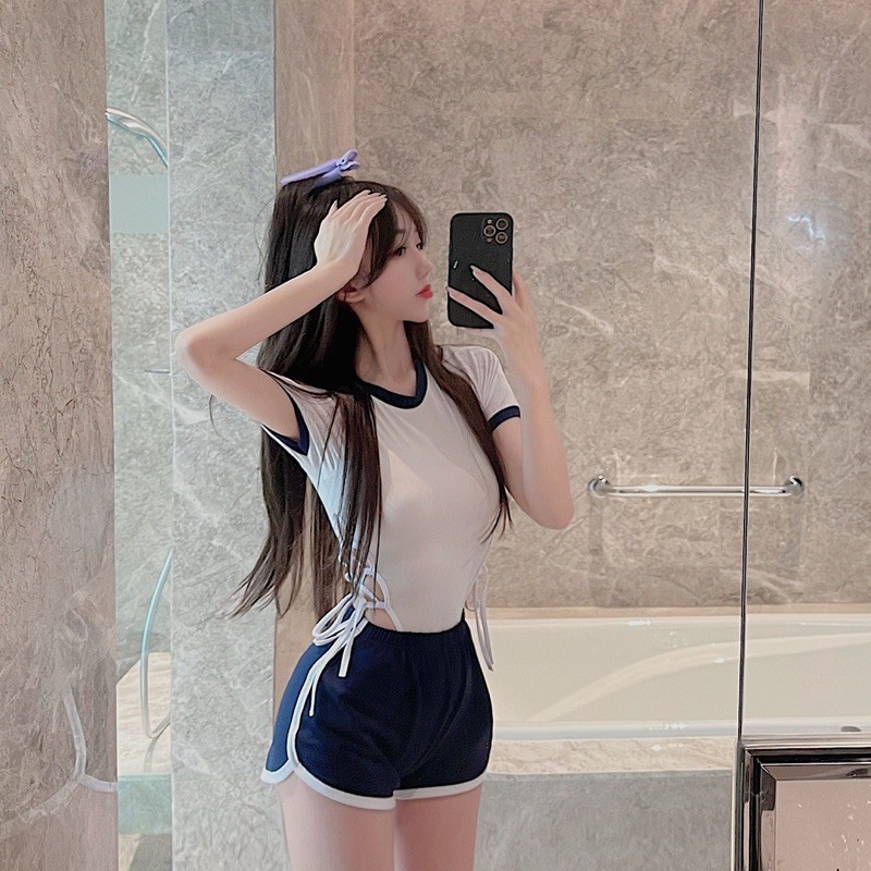 Set bodysuit đan dây+quần thun ôm Ulzzang | BigBuy360 - bigbuy360.vn