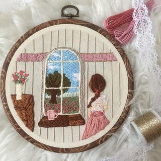 DIY Tự làm thêu thủ công HOOP Bộ dụng cụ Tranh thêu NỘI THẤT Trang trí nhà / NGHỀ THÊU TAY XINH XẮN/ BÁCH HÓA NA NA