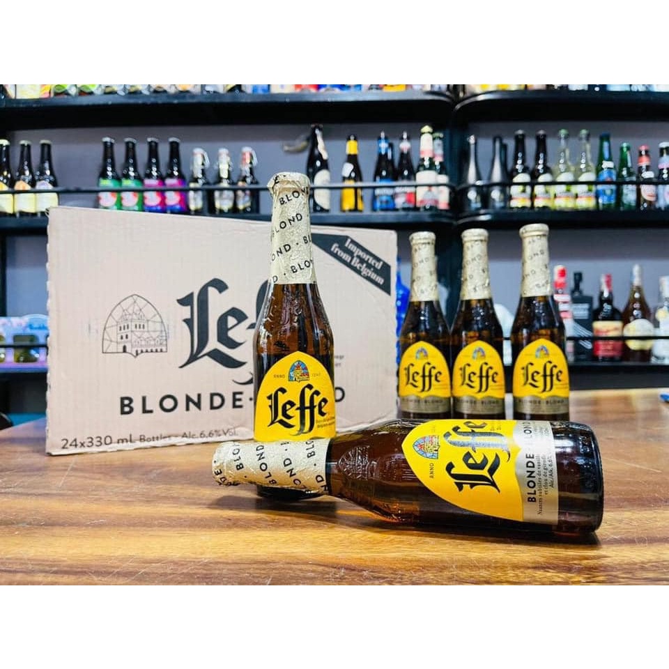 Bia chai 330ml Leffe nâu & vàng  6,5%, hàng nhập khẩu Bỉ