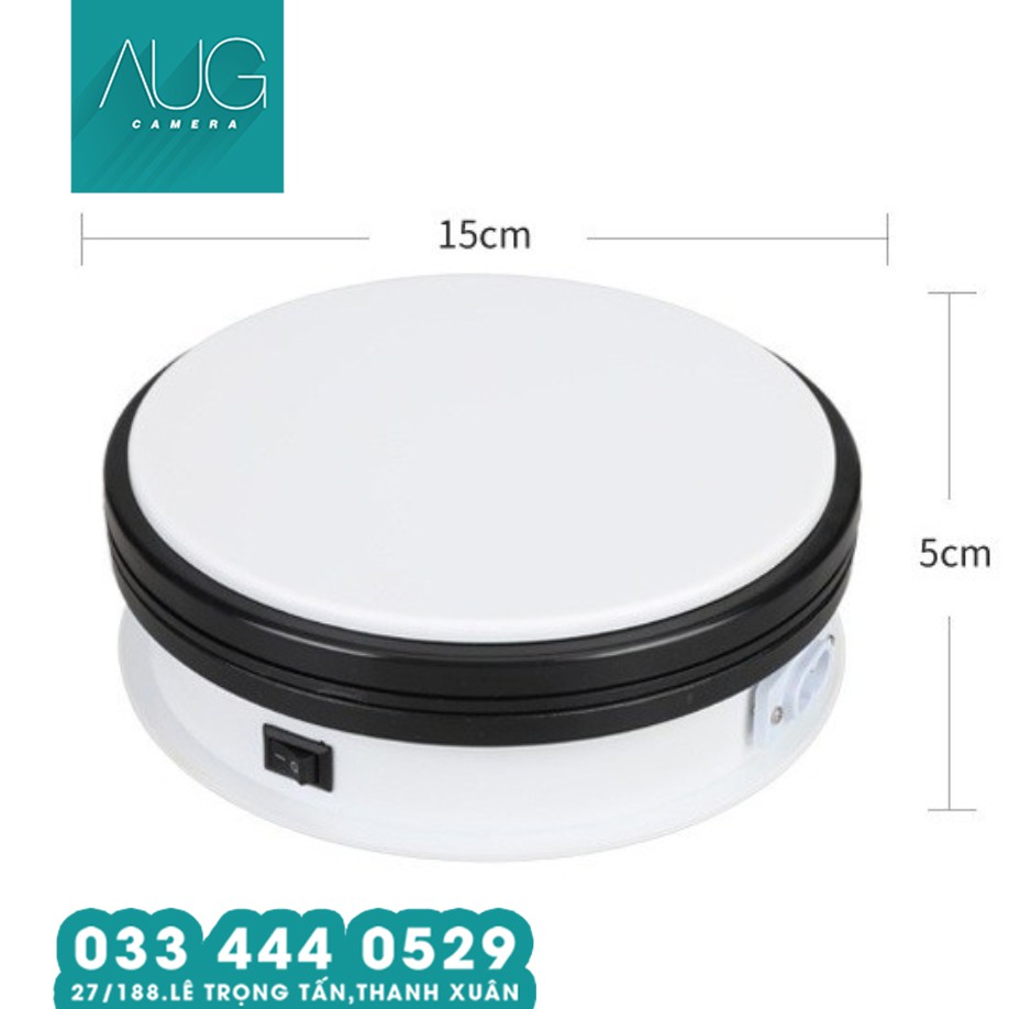 Bàn xoay chụp sản phẩm 360 độ đường kính 15cm, Chịu tải 10kg - AUG Camera Hà Nội