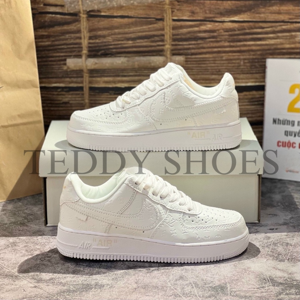 Giày Thể thao Louis_Vuitton x Nike_AirForce1 Low By Triple White/Af1 LV Full Trắng