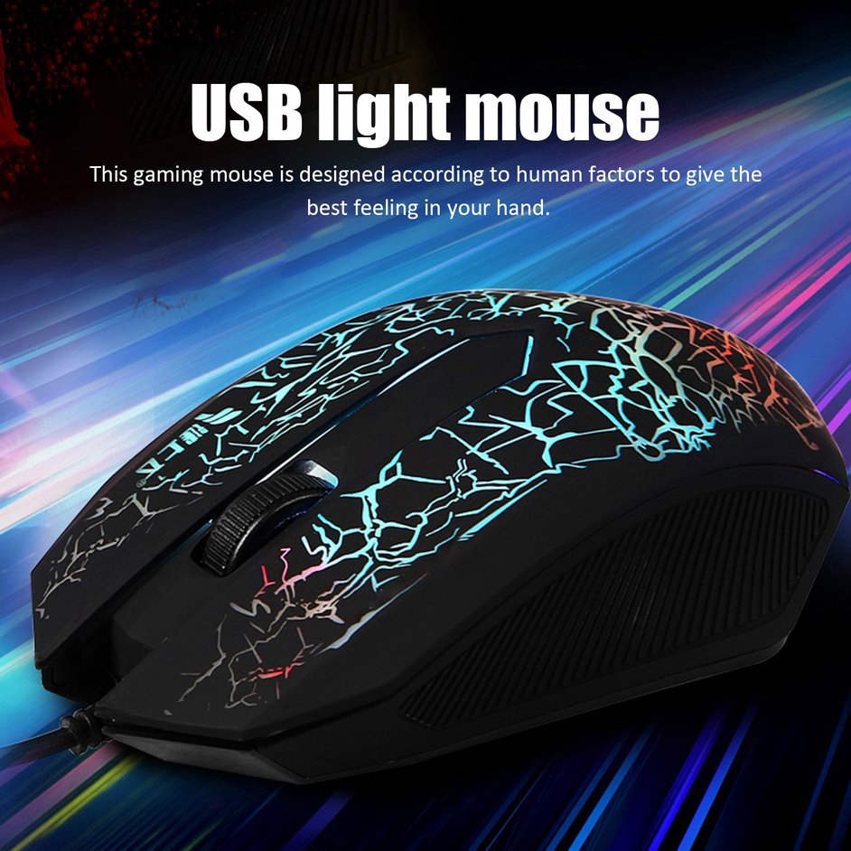 Chuột Gaming Phát Sáng 3 Nút Bấm Kiểu Dáng Nhỏ Gọn