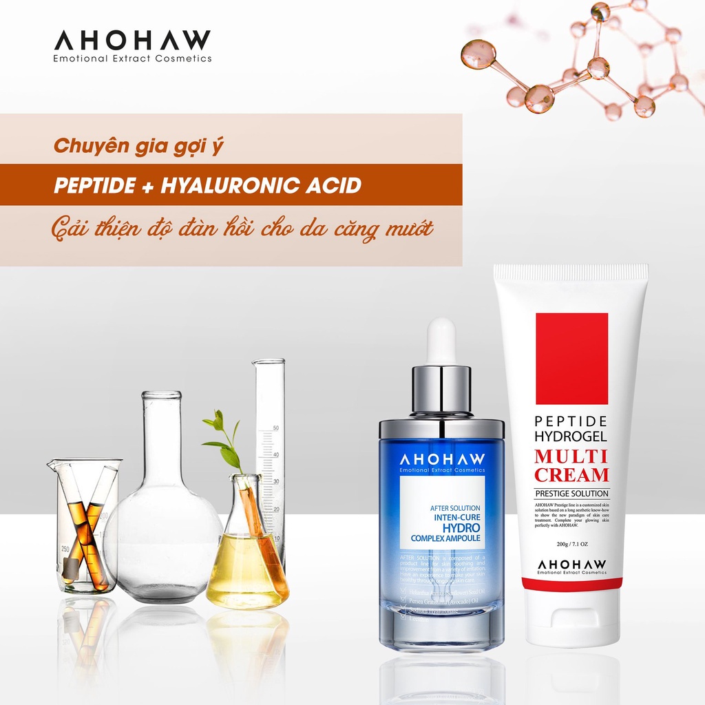 Bộ đôi Căng Bóng - Phục Hồi Ahohaw Inten Cure Hydro 150ml & Multi Cream 200g - Tăng cường phục hồi và tái tạo da