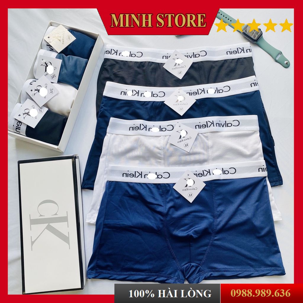 Combo 4 Quần lót nam Boxer thun lạnh, Set 4 quần sịp nam thun lạnh cao cấp Minhstore