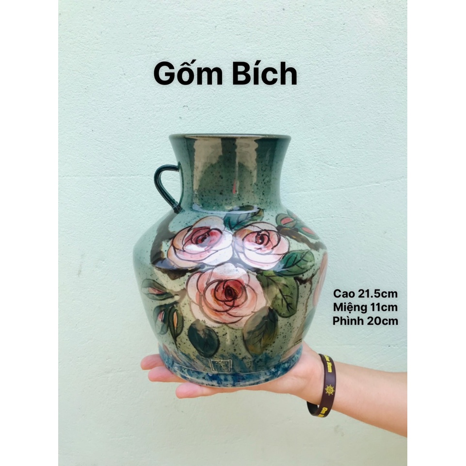 Bình Hoa Lọ Hoa Vuốt Tay Để Bàn Nhiều Mẫu Gốm Sứ Bát Tràng - Gốm Bích