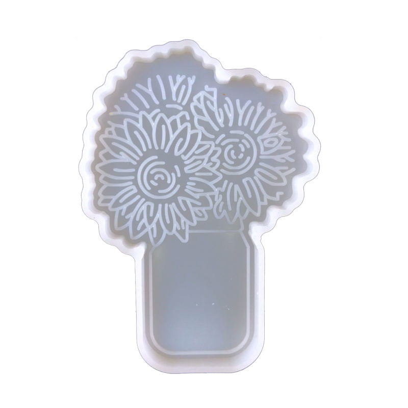 Khuôn Silicon Làm Móc Khóa / Điện Thoại Hình Lọ Hoa Cúc