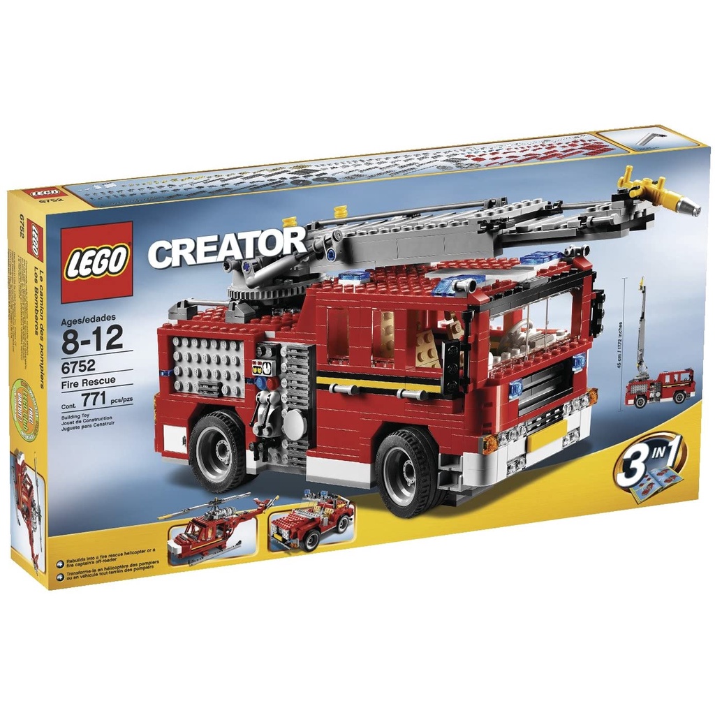 Mô hình LEGO Creator 3 in 1 6752 Fire Rescue - Xe Cứu Hỏa Có Thang Nâng