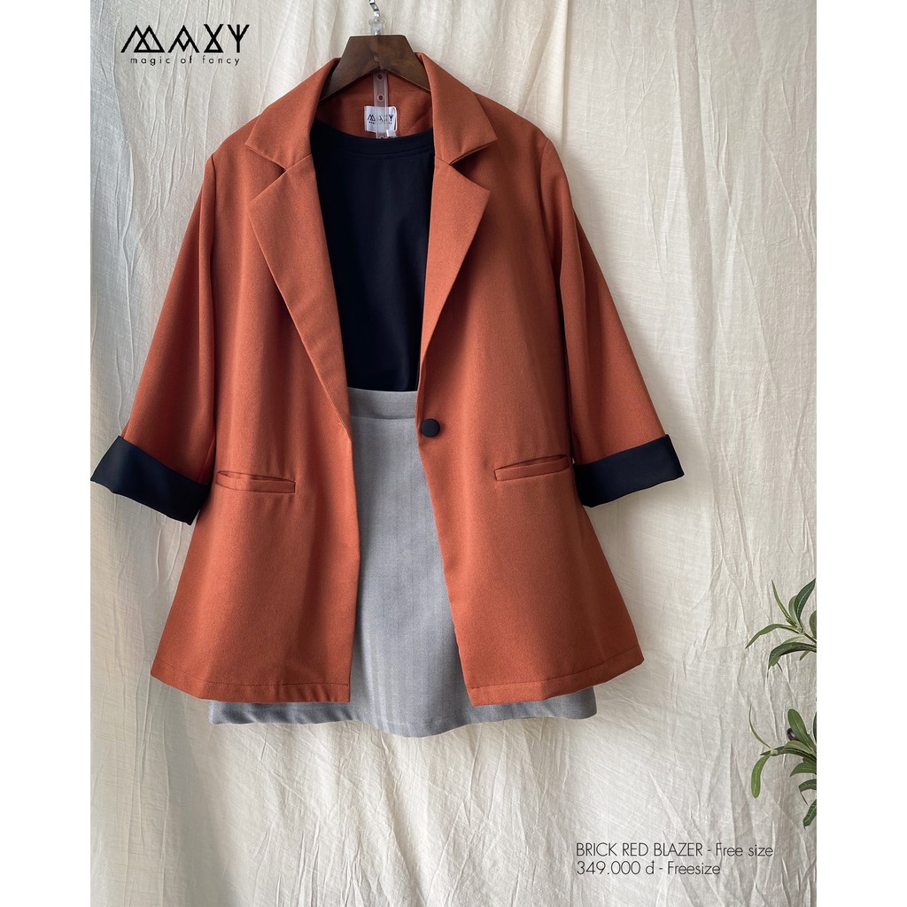 Áo khoác blazer phong cách Hàn Quốc brick red blazer Maxy Workshop | BigBuy360 - bigbuy360.vn
