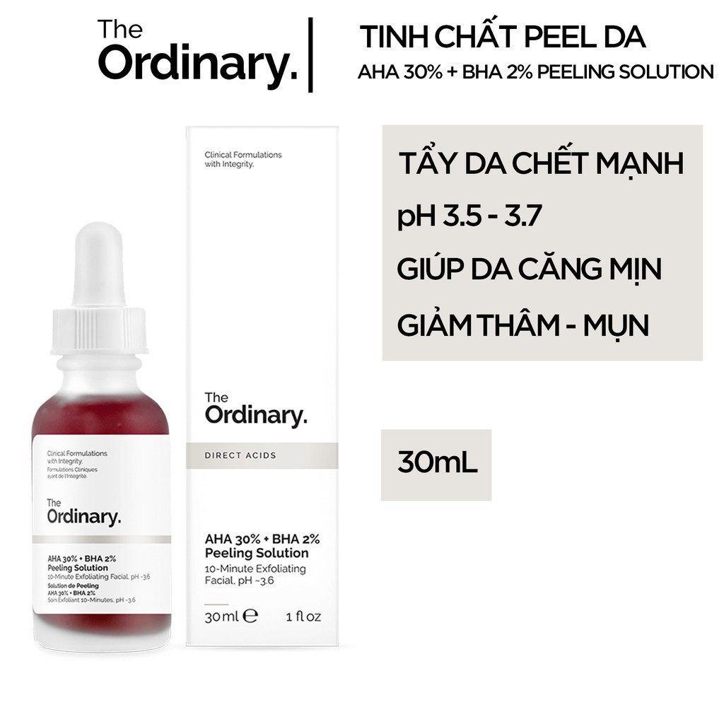 SERUM THE ORDINARY AHA 30% + BHA 2% Peeling Solution - Tinh chất tẩy tế bào chết Ordinary Peeling 30ml | BigBuy360 - bigbuy360.vn