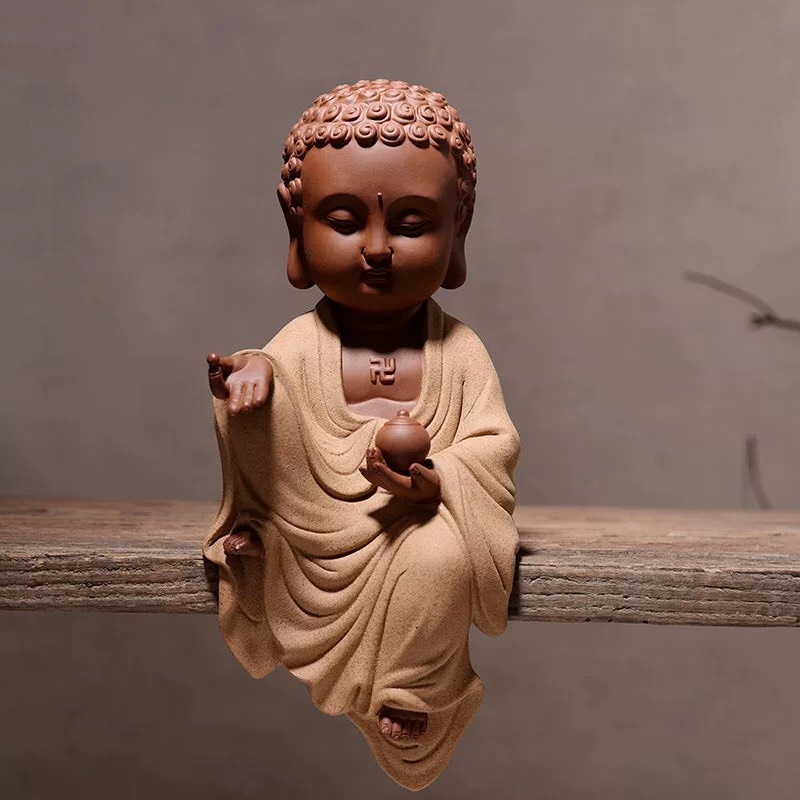 TƯỢNG NHƯ LAI NGỒI THIỀN TỊNH TÂM GỐM TỬ SA CỠ TRUNG- TƯỢNG PHẬT ADIDA TỊNH TÂM TRANG TRÍ DECOR KHÔNG GIAN THANH TỒI